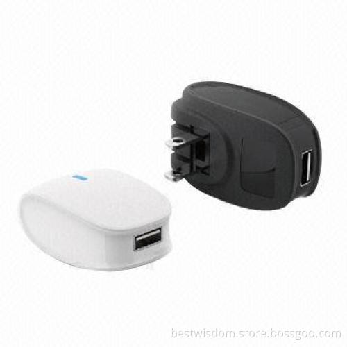 USB Travel Home Chargers for iPhone and iPod, Low-Profile Design, 5V/1A, EU Plug, CE, UL Marks
